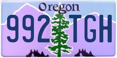 OR license plate 992TGH