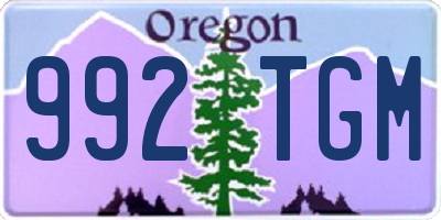 OR license plate 992TGM