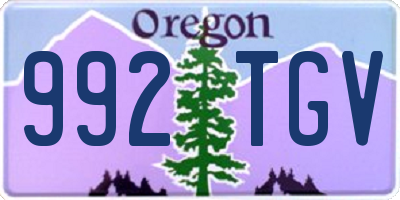 OR license plate 992TGV