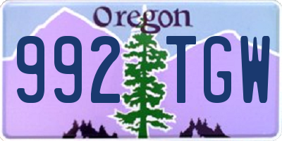 OR license plate 992TGW