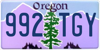 OR license plate 992TGY