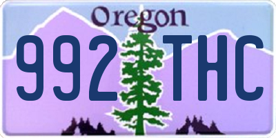 OR license plate 992THC