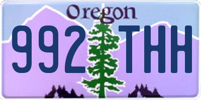 OR license plate 992THH