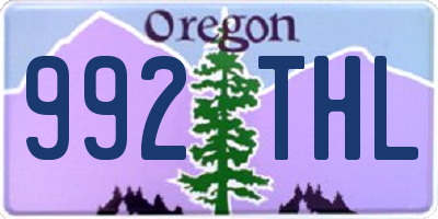 OR license plate 992THL