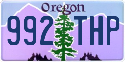 OR license plate 992THP