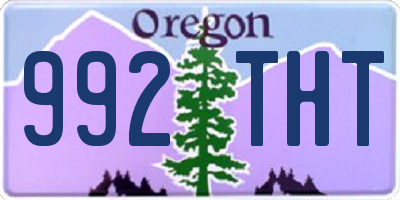 OR license plate 992THT