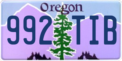 OR license plate 992TIB