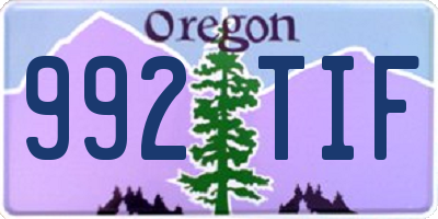OR license plate 992TIF