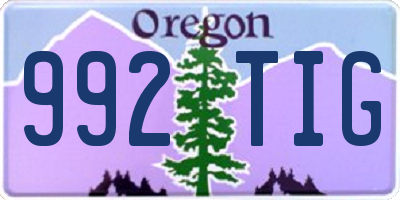 OR license plate 992TIG