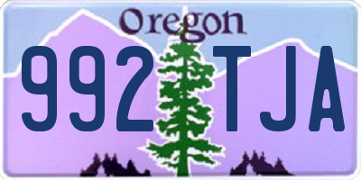 OR license plate 992TJA