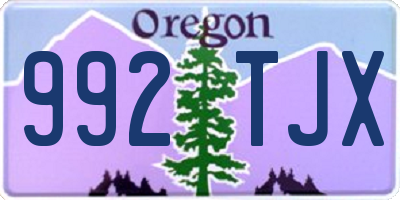 OR license plate 992TJX