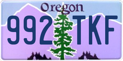 OR license plate 992TKF