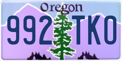 OR license plate 992TKO