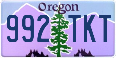 OR license plate 992TKT