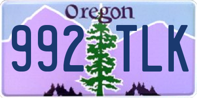 OR license plate 992TLK