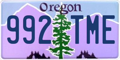 OR license plate 992TME