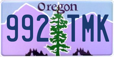 OR license plate 992TMK