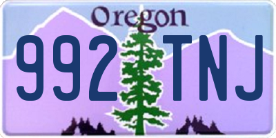 OR license plate 992TNJ