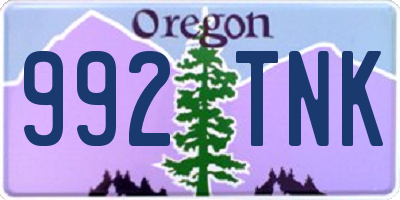 OR license plate 992TNK