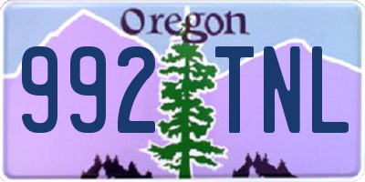 OR license plate 992TNL