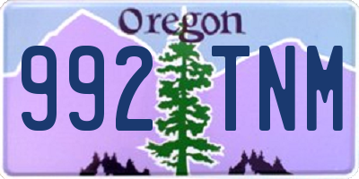 OR license plate 992TNM