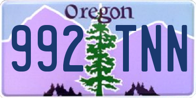 OR license plate 992TNN