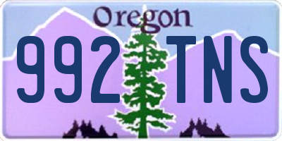 OR license plate 992TNS