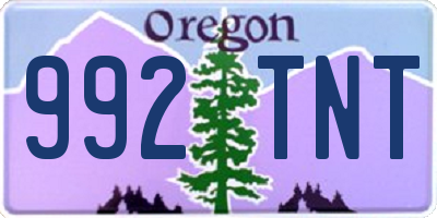 OR license plate 992TNT