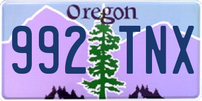 OR license plate 992TNX