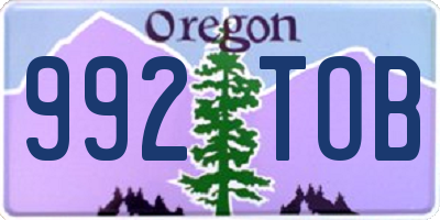 OR license plate 992TOB