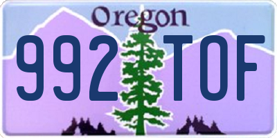 OR license plate 992TOF