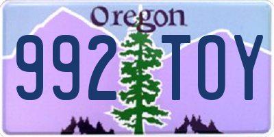 OR license plate 992TOY