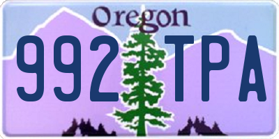 OR license plate 992TPA