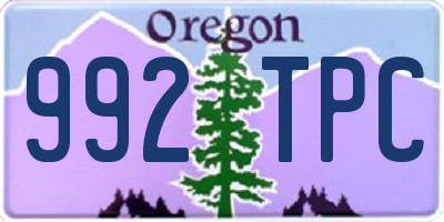 OR license plate 992TPC