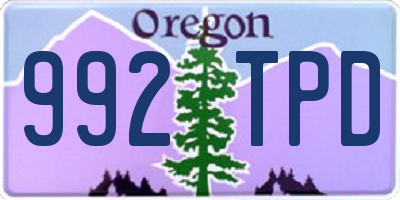 OR license plate 992TPD