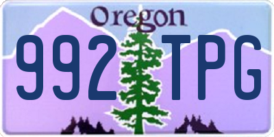 OR license plate 992TPG