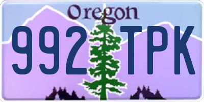 OR license plate 992TPK