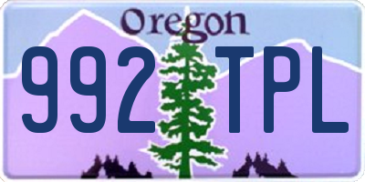 OR license plate 992TPL