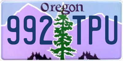 OR license plate 992TPU