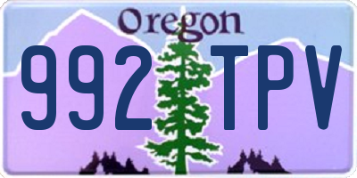 OR license plate 992TPV