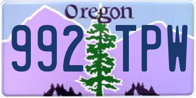 OR license plate 992TPW