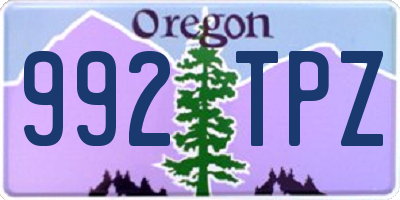 OR license plate 992TPZ