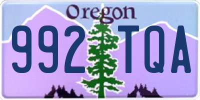 OR license plate 992TQA
