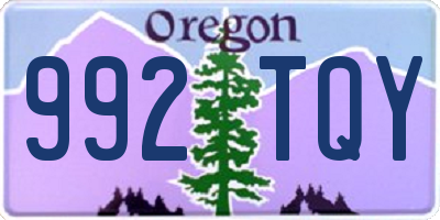 OR license plate 992TQY