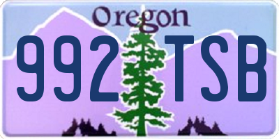 OR license plate 992TSB