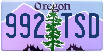 OR license plate 992TSD