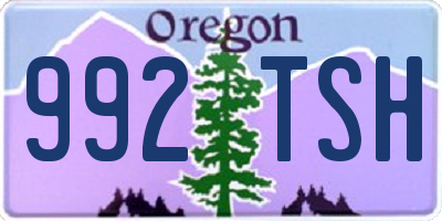 OR license plate 992TSH