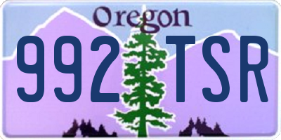 OR license plate 992TSR