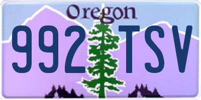 OR license plate 992TSV