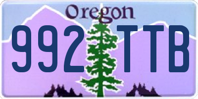 OR license plate 992TTB